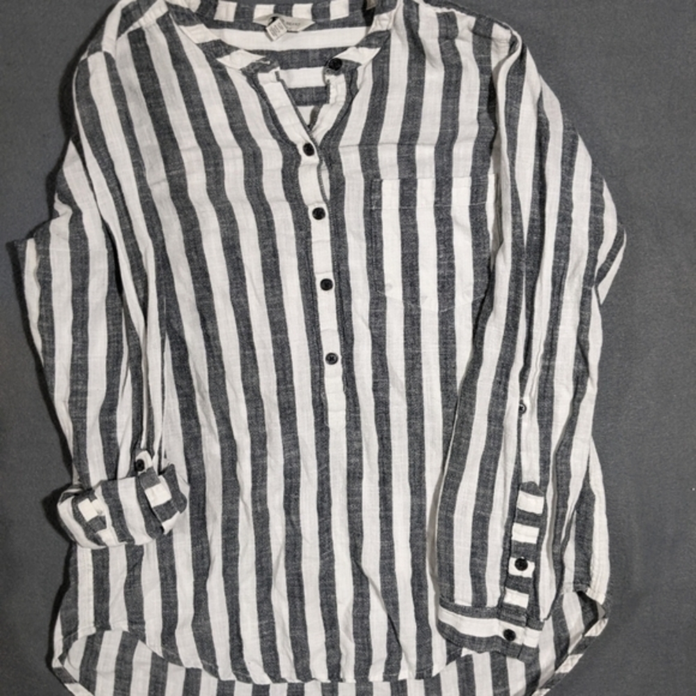 Lucky Brand women's  striped cotton shirt top size‎ S